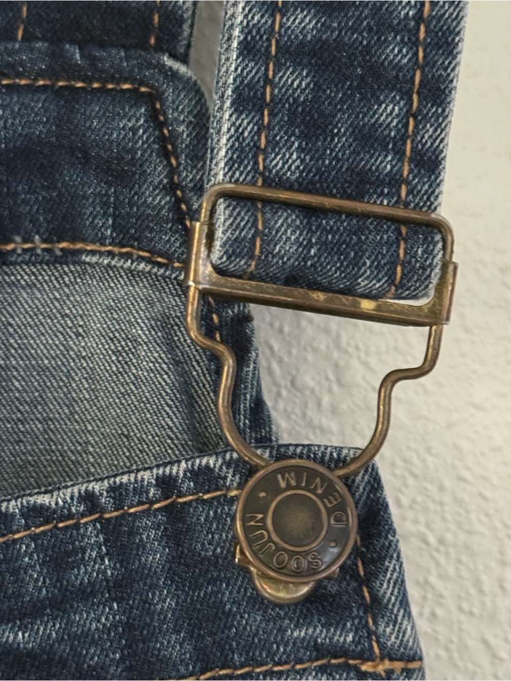 Soojun Vintage 90s Streetwear Large Stretch Denim Jean Overalls Blue Size L - Picture 7 of 14